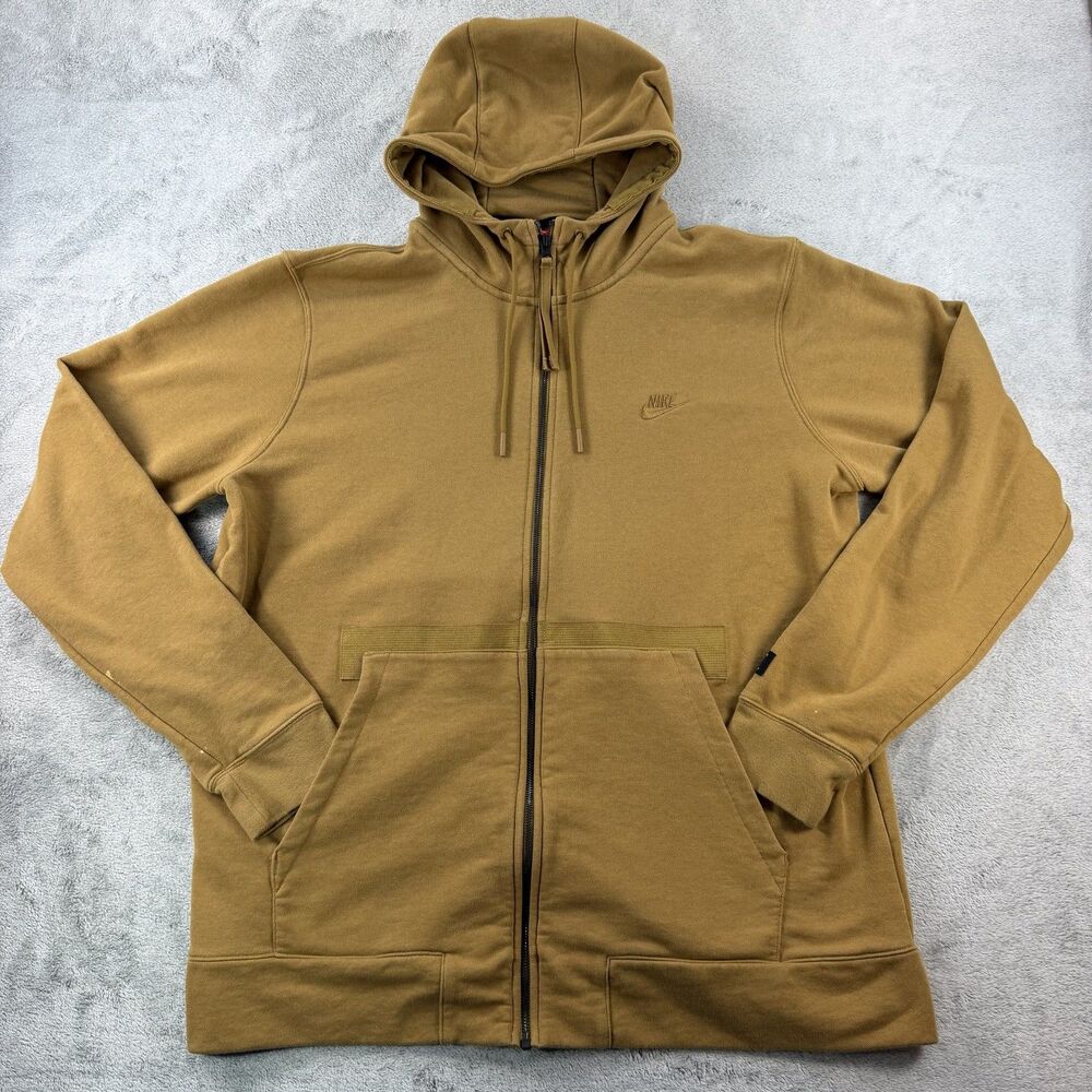 Nike AF-1 Winterized Issue Full Zip Hoodie Men's XXL Tan Fleece 925438-245